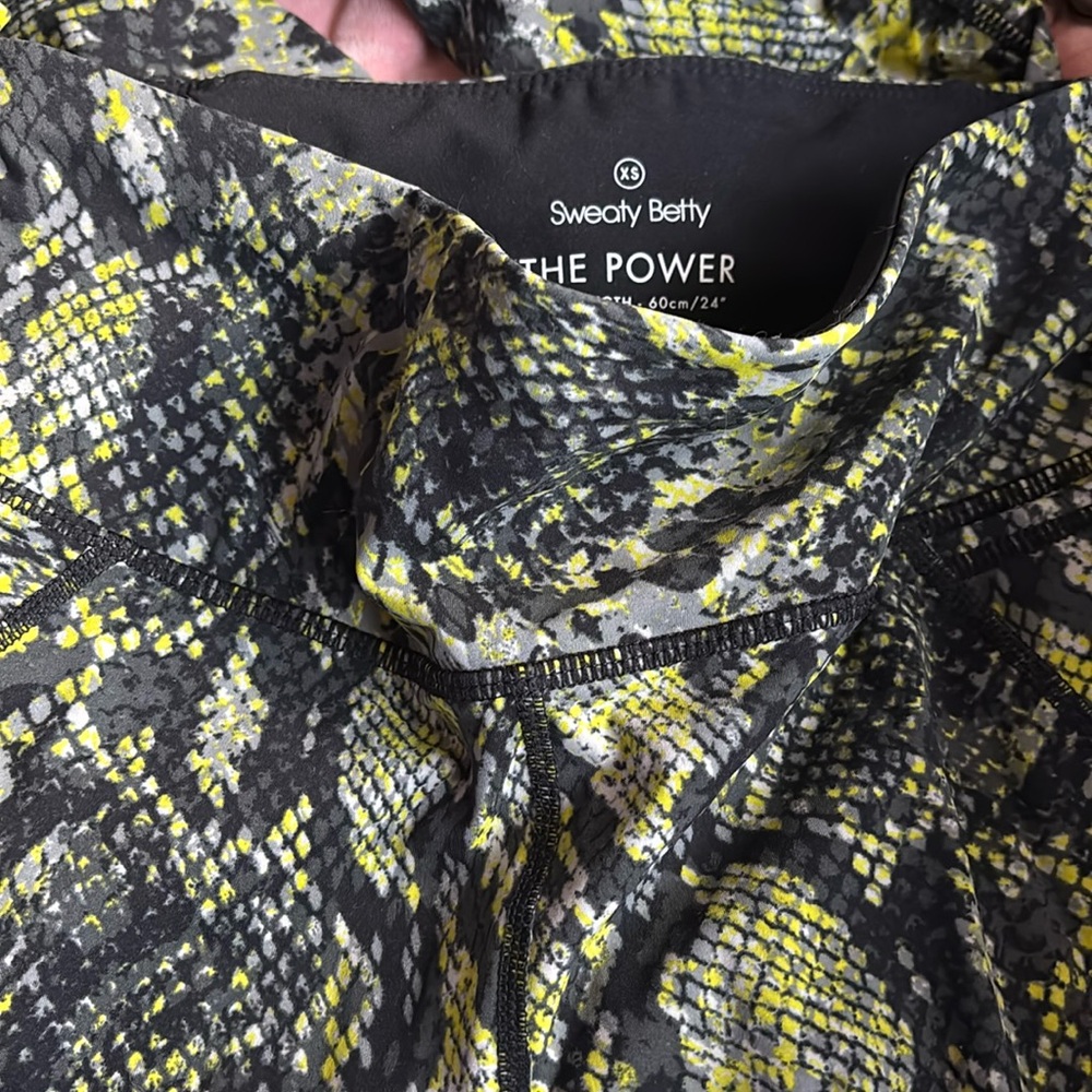 Sweaty Betty 7/8 Power Legging Reptile Green Black Print XS NWOT